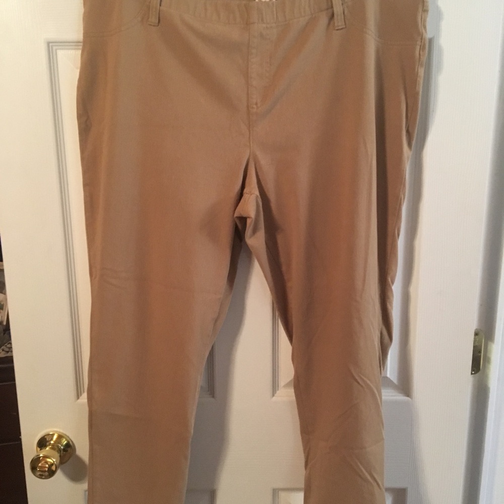 Tan skinny leg pants